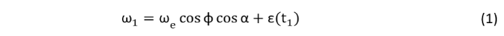The angular velocity measured