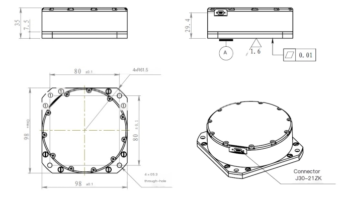 Fiber Optic Gyroscope Dimensions