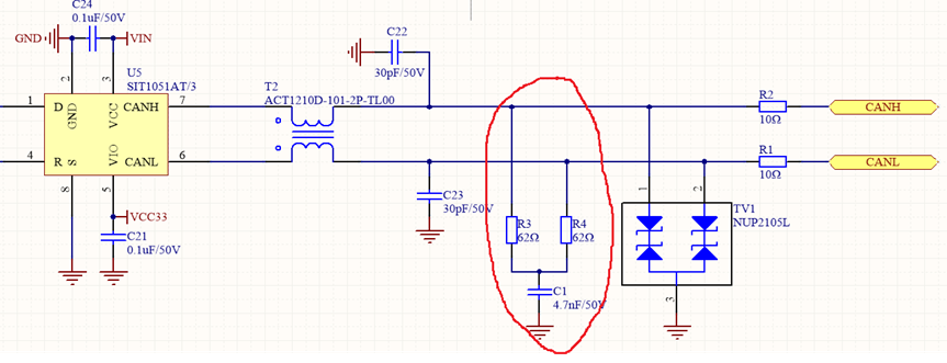 CAN Bus Split Termination Method And RC Low pass Filter Application In CAN Bus Split Termination Method And RC Low pass Filter Application In