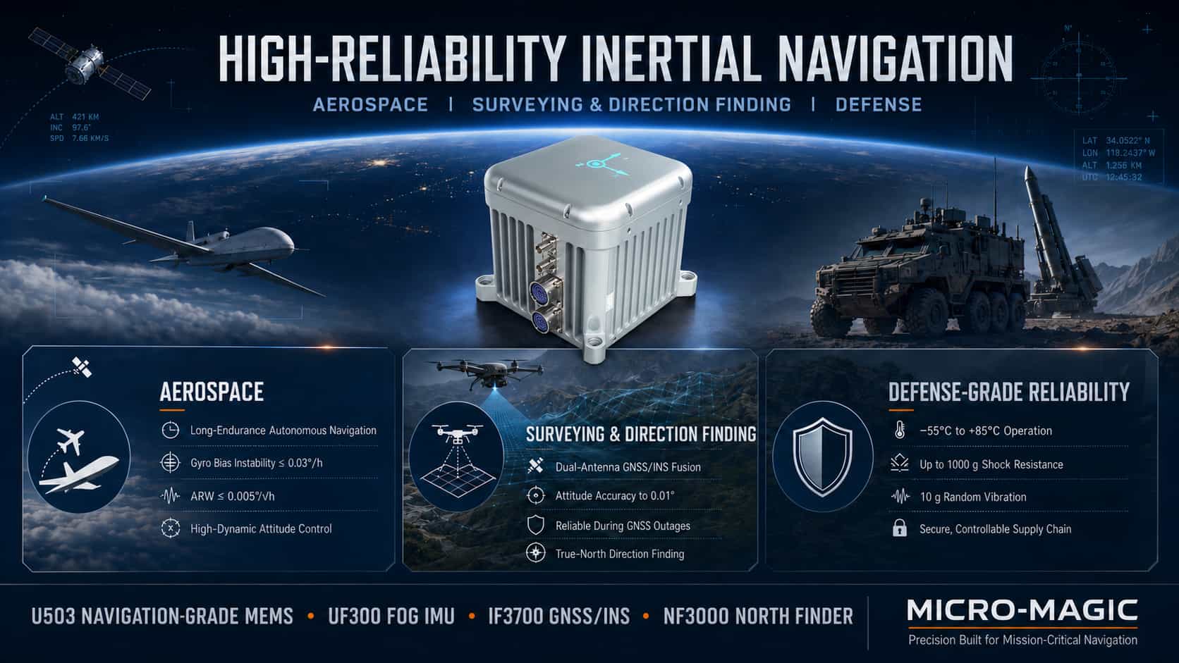 Technical Analysis and Product Portfolio of High-Reliability Inertial Navigation Products for Aerospace, Surveying & Orientation, and Defense Applications