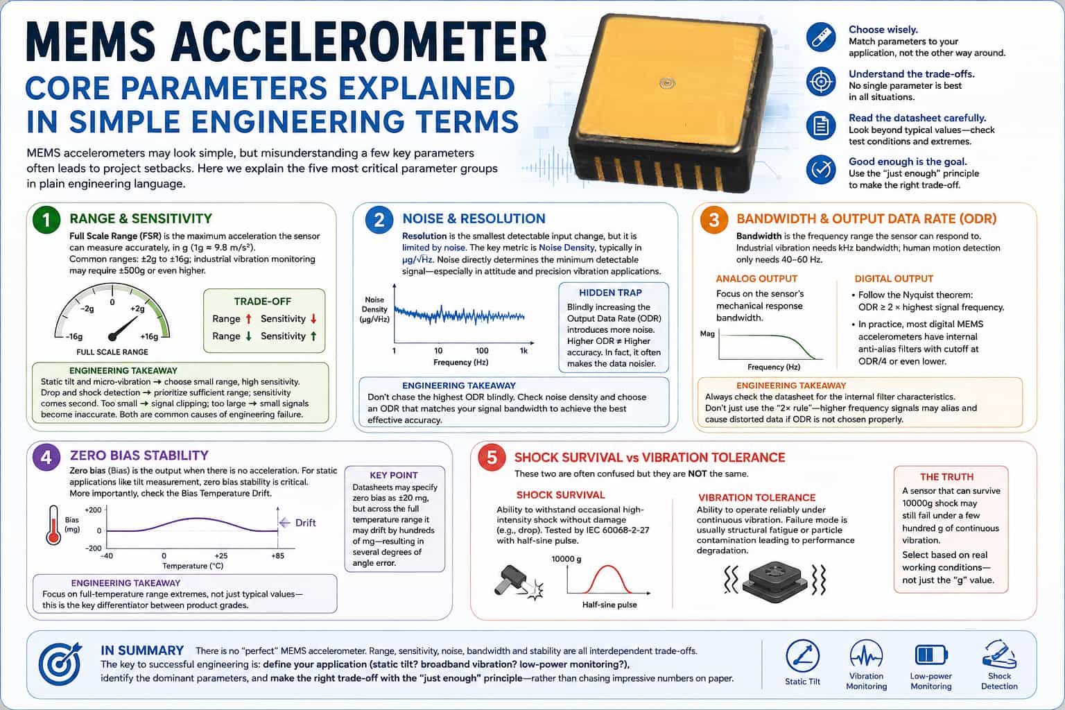 A Practical Engineering Guide to Key MEMS Accelerometer Parameters