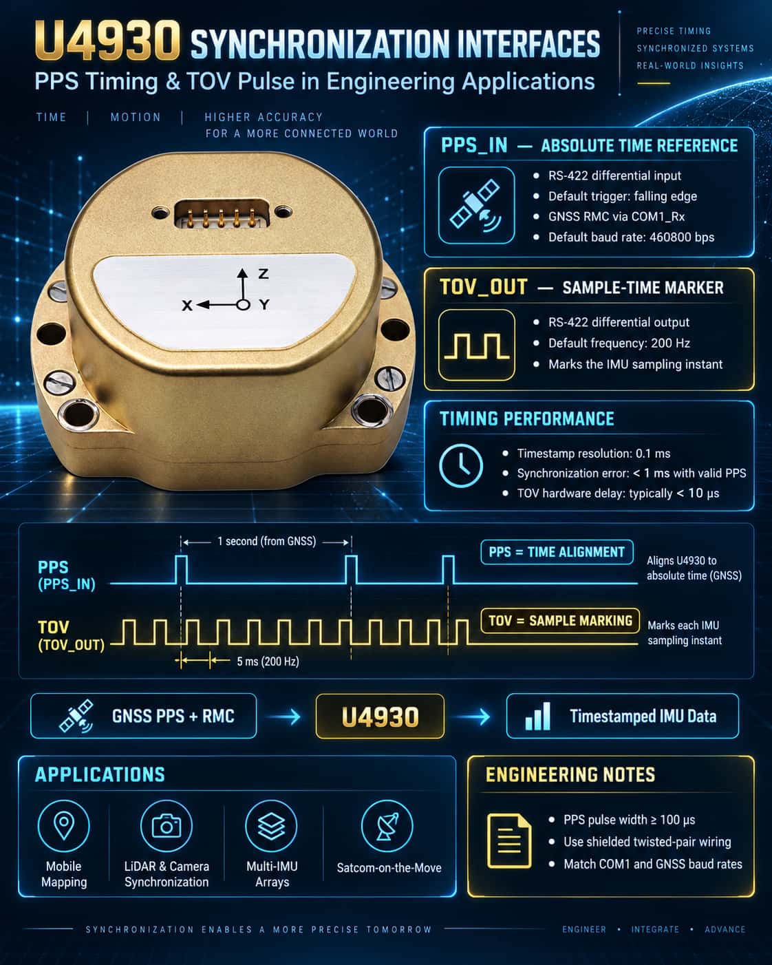 In-Depth Look at the U4930 Synchronization Interface: Engineering Applications of PPS Timing and TOV Pulses