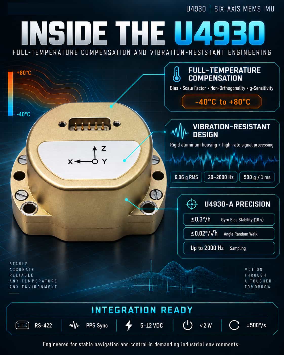 Deconstructing the U4930: A Technical Deep Dive into the Core Technologies of a High-Precision MEMS IMU—Featuring Full-Temperature Compensation and Vibration-Resistant Design